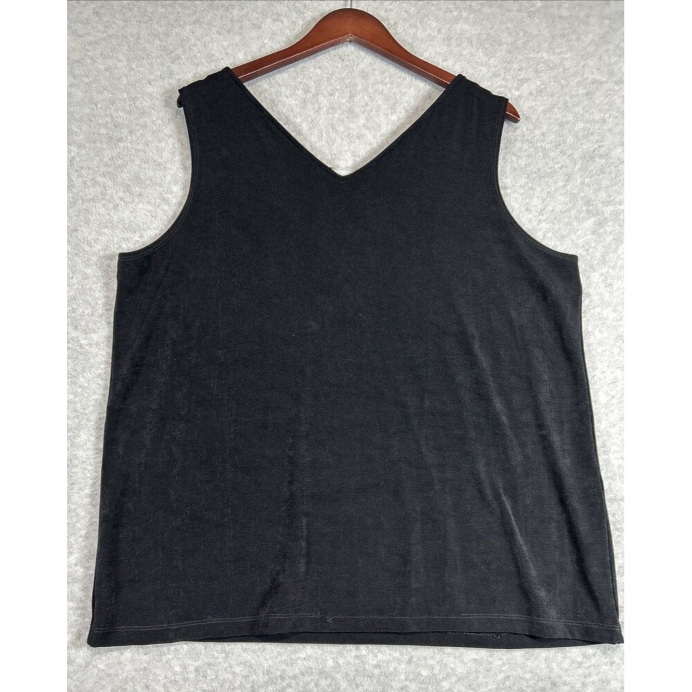 Chico's Traveler's Collection Size 4 XXL Black Sleeveless Tank Stretch V-Neck